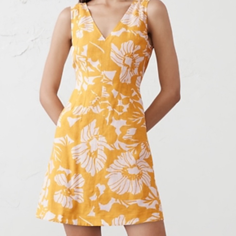 NWT Banana Republic Yellow Floral Mini Dress